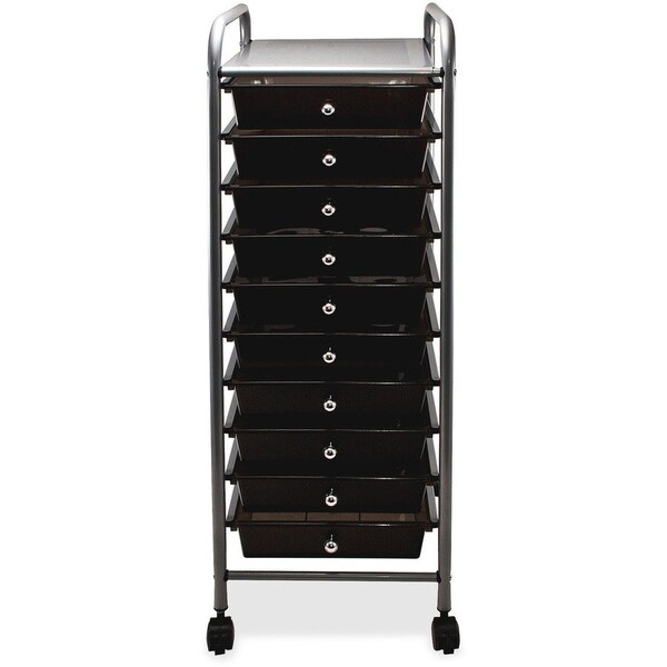 10-Drawer Organizer, 37.5" Overall H, 15.5" Overall W, Metal